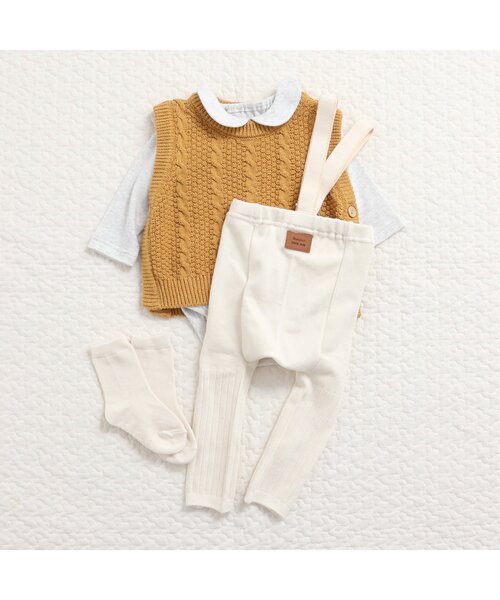 apres les cours（アプレレクール）の「サスペンダー付きレギンスセット（レギンス/スパッツ・キッズ・マスタード/ブラック/アイボリー・80）」の10枚目の写真