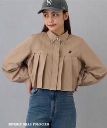 【BEVERLY HILLS POLO CLUB】クロップドプリーツブラウス
