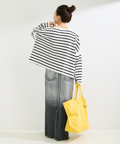 MONT KEMMEL（モンケメル）の「MONT KEMMEL/モンケメル 別注 BIGシルエットボーダーI/T（Tシャツ/カットソー・レディース・ネイビー/レッド/ブラック・FREE）」の6枚目の写真