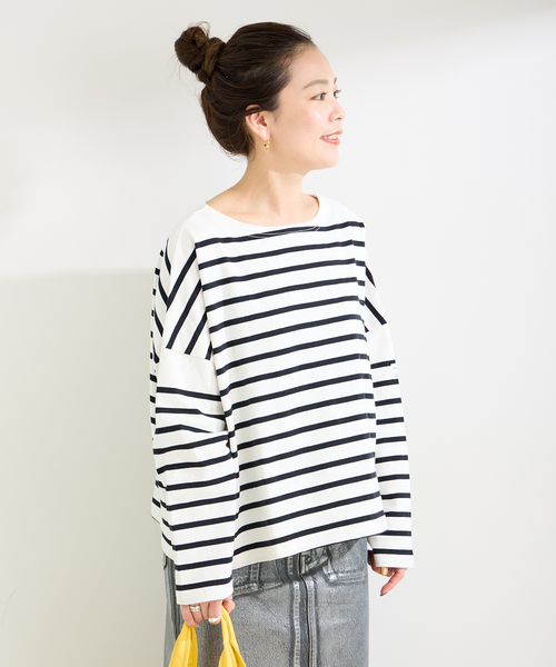 MONT KEMMEL（モンケメル）の「MONT KEMMEL/モンケメル 別注 BIGシルエットボーダーI/T（Tシャツ/カットソー・レディース・ネイビー/レッド/ブラック・FREE）」の7枚目の写真