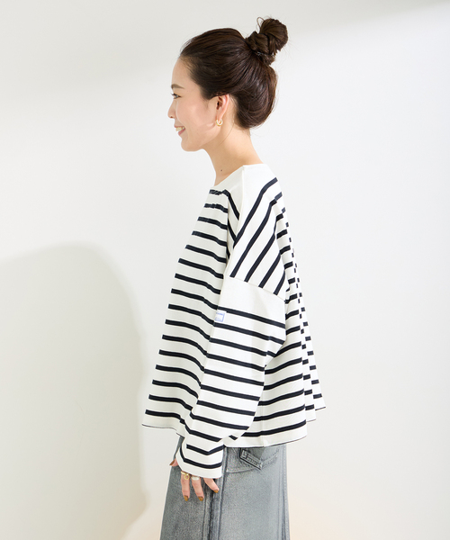 MONT KEMMEL（モンケメル）の「MONT KEMMEL/モンケメル 別注 BIGシルエットボーダーI/T（Tシャツ/カットソー・レディース・ネイビー/レッド/ブラック・FREE）」の8枚目の写真