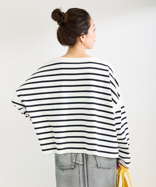 MONT KEMMEL（モンケメル）の「MONT KEMMEL/モンケメル 別注 BIGシルエットボーダーI/T（Tシャツ/カットソー・レディース・ネイビー/レッド/ブラック・FREE）」の9枚目の写真