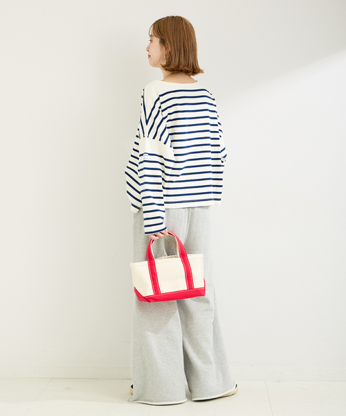 MONT KEMMEL（モンケメル）の「MONT KEMMEL/モンケメル 別注 BIGシルエットボーダーI/T（Tシャツ/カットソー・レディース・ネイビー/レッド/ブラック・FREE）」の14枚目の写真