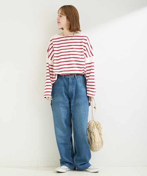 MONT KEMMEL（モンケメル）の「MONT KEMMEL/モンケメル 別注 BIGシルエットボーダーI/T（Tシャツ/カットソー・レディース・ネイビー/レッド/ブラック・FREE）」の19枚目の写真