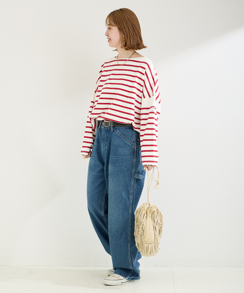 MONT KEMMEL（モンケメル）の「MONT KEMMEL/モンケメル 別注 BIGシルエットボーダーI/T（Tシャツ/カットソー・レディース・ネイビー/レッド/ブラック・FREE）」の20枚目の写真