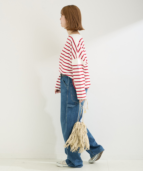 MONT KEMMEL（モンケメル）の「MONT KEMMEL/モンケメル 別注 BIGシルエットボーダーI/T（Tシャツ/カットソー・レディース・ネイビー/レッド/ブラック・FREE）」の21枚目の写真