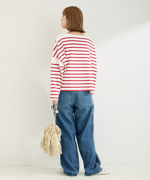 MONT KEMMEL（モンケメル）の「MONT KEMMEL/モンケメル 別注 BIGシルエットボーダーI/T（Tシャツ/カットソー・レディース・ネイビー/レッド/ブラック・FREE）」の22枚目の写真