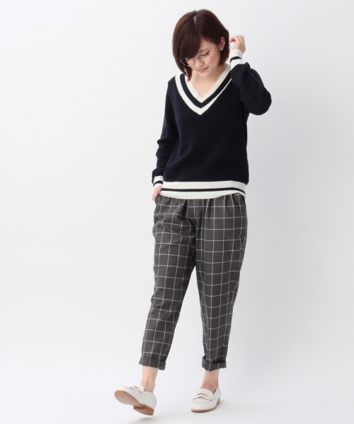 THE EMPORIUM(ジエンポリアム)の「鹿の子チルデンニット(ニット/セーター・レディース・ホワイト/グレー/ブルー・38/40)」の6枚目の写真