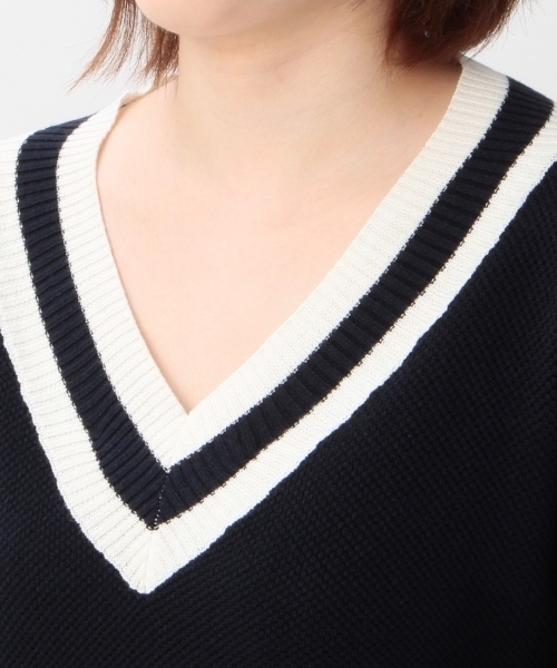 THE EMPORIUM(ジエンポリアム)の「鹿の子チルデンニット(ニット/セーター・レディース・ホワイト/グレー/ブルー・38/40)」の9枚目の写真