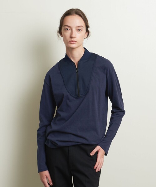 【セール】＜ATTISESSION＞ジャージー ジップ ロングスリーブ（Tシャツ/カットソー）｜ATTISESSION（アティセッション）