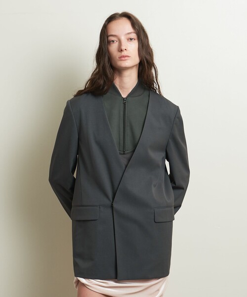 【セール】＜ATTISESSION＞ジャージー ジップ ロングスリーブ（Tシャツ/カットソー）｜ATTISESSION（アティセッション）