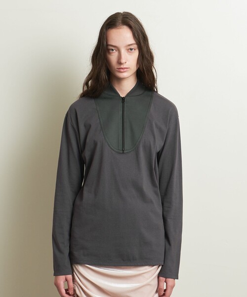 【セール】＜ATTISESSION＞ジャージー ジップ ロングスリーブ（Tシャツ/カットソー）｜ATTISESSION（アティセッション）