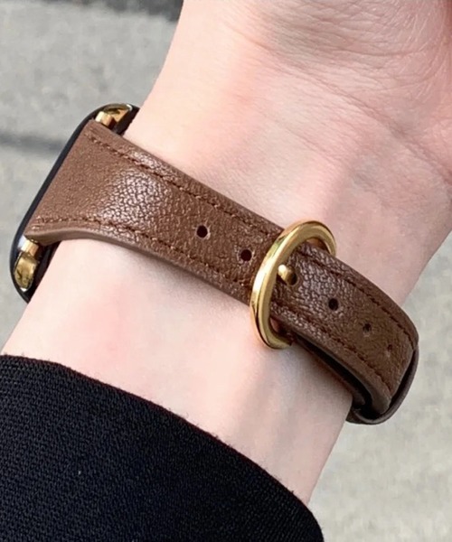 LUON(ルオン)の「LUON / Apple Watch Band / シンプル合成皮革/人工皮革アップルウォッチ バンド(デジタル腕時計・レディース・ライトブラウン/ライトグリーン/アイボリー/ピンク/ベージュ/ブラウン/ライトブルー/ブラック・A/B)」の3枚目の写真