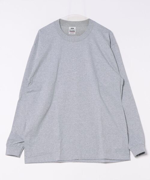 PRO CLUB (プロクラブ)の「【PRO CLUB/プロクラブ】【厚手で透けない 首元がよれにくいリブ設計】HEAVY WEIGHT LONG SLEEVE TEE 6.5オンス ヘビーウェイトクルーネックロンT PCB114(Tシャツ/カットソー・メンズ・杢グレー/ブラック/ホワイト/ネイビー・MEDIUM/XX-LARGE/LARGE/X-LARGE)」の3枚目の写真