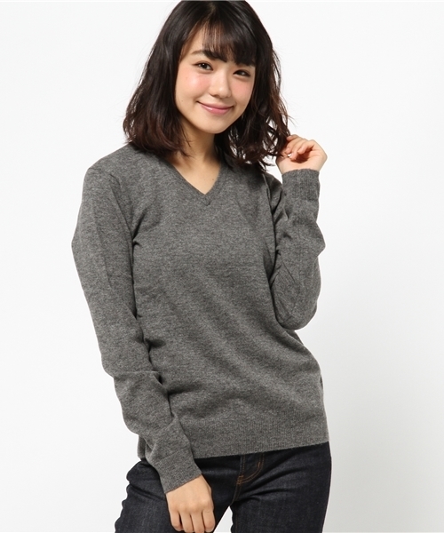 CIAOPANIC（チャオパニック）の「【Ciaopanic】　W/CA12GGVネック（ニット/セーター・レディース・オフホワイト/チャコールグレー/ネイビー・FREE）」の2枚目の写真