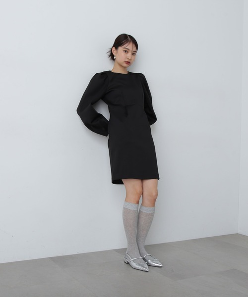 N.(N. Natural Beauty Basic)(エヌエヌナチュラルビューティーベーシック)の「◆ポンチミニワンピース(ワンピース・レディース・ブラック/杢グレー/キャメル・MEDIUM)」の6枚目の写真