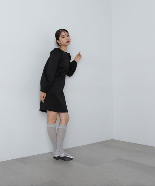 N.(N. Natural Beauty Basic)(エヌエヌナチュラルビューティーベーシック)の「◆ポンチミニワンピース(ワンピース・レディース・ブラック/杢グレー/キャメル・MEDIUM)」の7枚目の写真