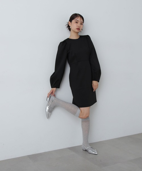 N.(N. Natural Beauty Basic)(エヌエヌナチュラルビューティーベーシック)の「◆ポンチミニワンピース(ワンピース・レディース・ブラック/杢グレー/キャメル・MEDIUM)」の8枚目の写真