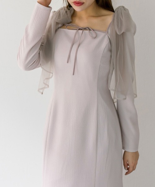 OLIVE des OLIVE(オリーブデオリーブ)の「【マルチウェイ】ブラウスSETリボン取り外しワンピース(ワンピース・レディース・チャコールグレー/ダークブラウン/グレー系その他/グレイッシュベージュ・FREE)」の4枚目の写真