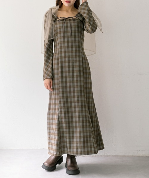 OLIVE des OLIVE(オリーブデオリーブ)の「【マルチウェイ】ブラウスSETリボン取り外しワンピース(ワンピース・レディース・チャコールグレー/ダークブラウン/グレー系その他/グレイッシュベージュ・FREE)」の10枚目の写真