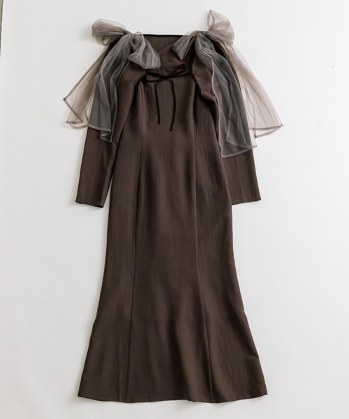 OLIVE des OLIVE(オリーブデオリーブ)の「【マルチウェイ】ブラウスSETリボン取り外しワンピース(ワンピース・レディース・チャコールグレー/ダークブラウン/グレー系その他/グレイッシュベージュ・FREE)」の8枚目の写真