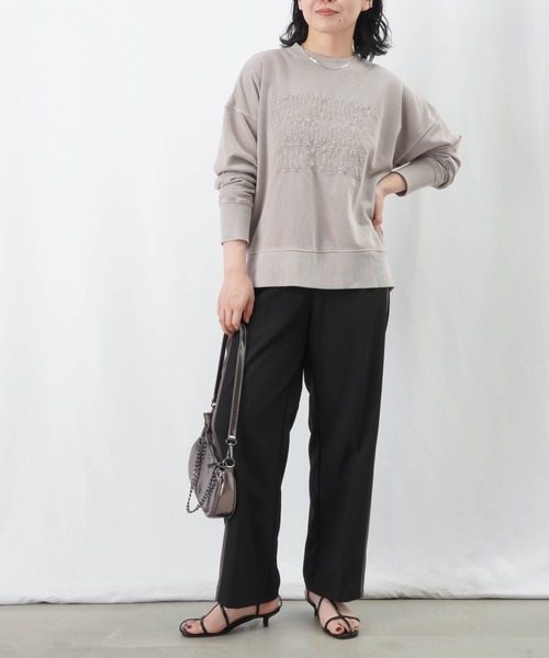 LUCA/LADY LUCK LUCA（ルカ/レディラックルカ）の「LC/LLL ピグメント加工刺繍ロゴスウェット（スウェット・レディース・チャコールグレー/グレイッシュベージュ・FREE）」の13枚目の写真