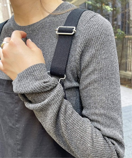 Spick & Span(スピックアンドスパン)の「《追加》ラメリブクルーネックプルオーバー(ニット/セーター・レディース・チャコールグレー/カーキ/ベージュ・FREE)」の2枚目の写真