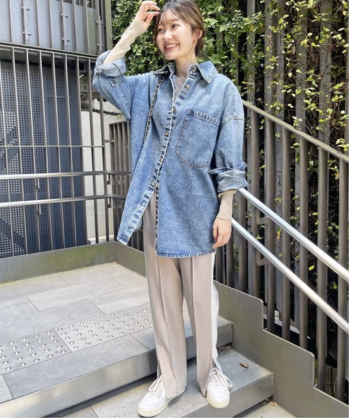 Spick & Span(スピックアンドスパン)の「《追加》ラメリブクルーネックプルオーバー(ニット/セーター・レディース・チャコールグレー/カーキ/ベージュ・FREE)」の10枚目の写真