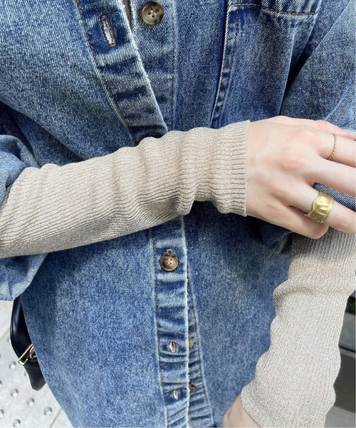Spick & Span(スピックアンドスパン)の「《追加》ラメリブクルーネックプルオーバー(ニット/セーター・レディース・チャコールグレー/カーキ/ベージュ・FREE)」の12枚目の写真