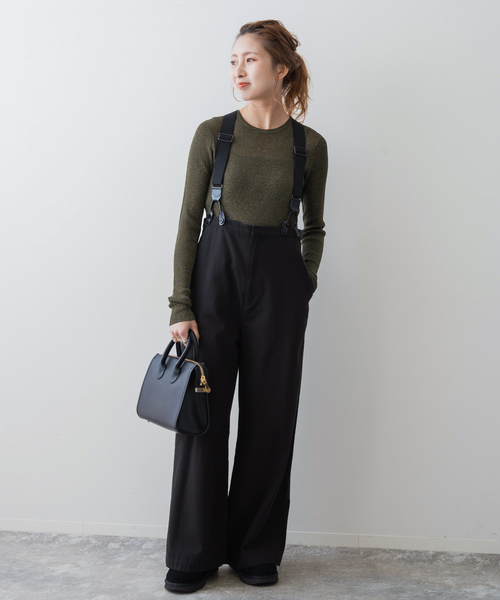 Spick & Span(スピックアンドスパン)の「《追加》ラメリブクルーネックプルオーバー(ニット/セーター・レディース・チャコールグレー/カーキ/ベージュ・FREE)」の14枚目の写真