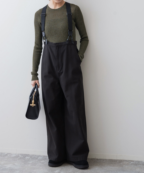Spick & Span(スピックアンドスパン)の「《追加》ラメリブクルーネックプルオーバー(ニット/セーター・レディース・チャコールグレー/カーキ/ベージュ・FREE)」の15枚目の写真