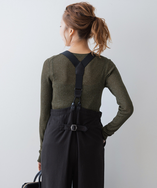 Spick & Span(スピックアンドスパン)の「《追加》ラメリブクルーネックプルオーバー(ニット/セーター・レディース・チャコールグレー/カーキ/ベージュ・FREE)」の18枚目の写真