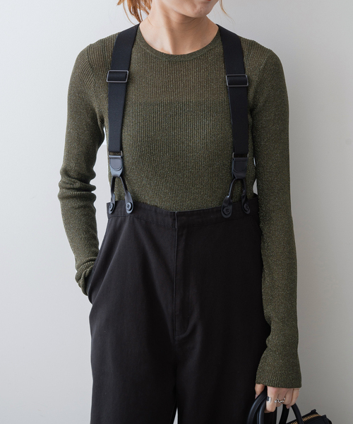 Spick & Span(スピックアンドスパン)の「《追加》ラメリブクルーネックプルオーバー(ニット/セーター・レディース・チャコールグレー/カーキ/ベージュ・FREE)」の19枚目の写真