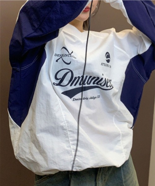 LYEON（リヨン）の「【ユニセックス】Vネックナイロンプルオーバー（Tシャツ/カットソー・レディース・ネイビー/ホワイト/ブラック・FREE）」の15枚目の写真