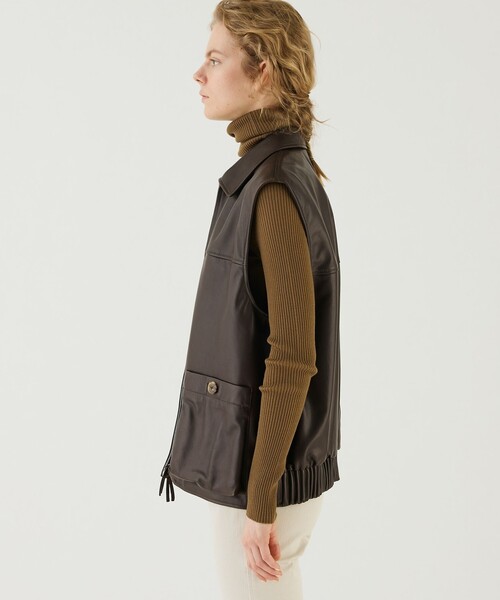 ラムレザー スリーブレスブルゾン（ブルゾン）｜GALERIE VIE