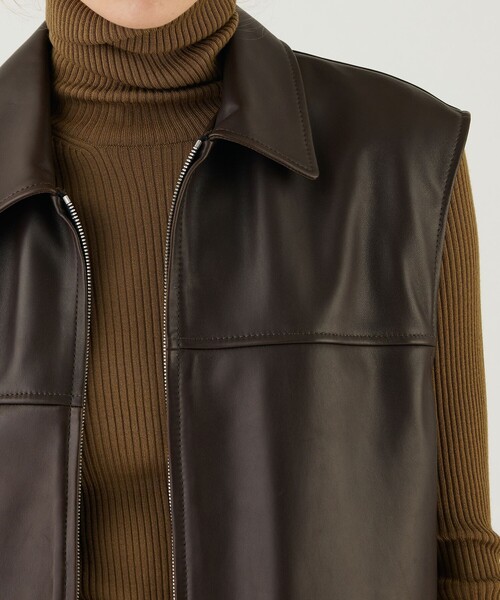 ラムレザー スリーブレスブルゾン（ブルゾン）｜GALERIE VIE