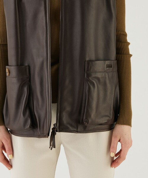 ラムレザー スリーブレスブルゾン（ブルゾン）｜GALERIE VIE