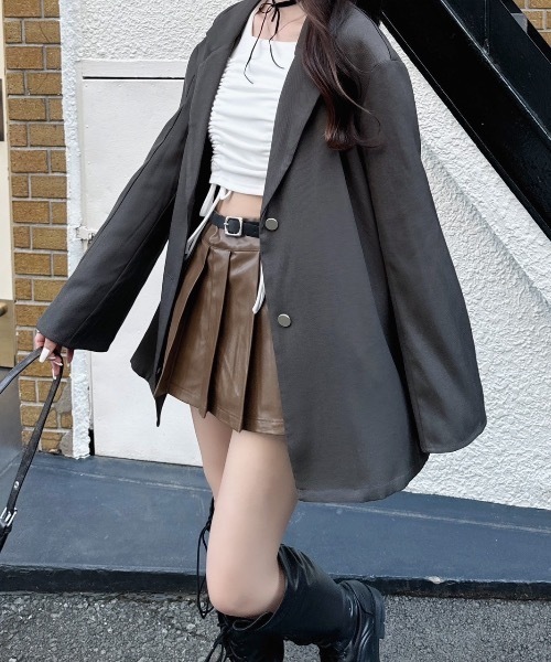 nemne store（ネンネストア）の「《Delfy》編み上げジャケットセットアップ可能（テーラードジャケット・レディース・ブラック/グレー・SMALL/MEDIUM）」の20枚目の写真