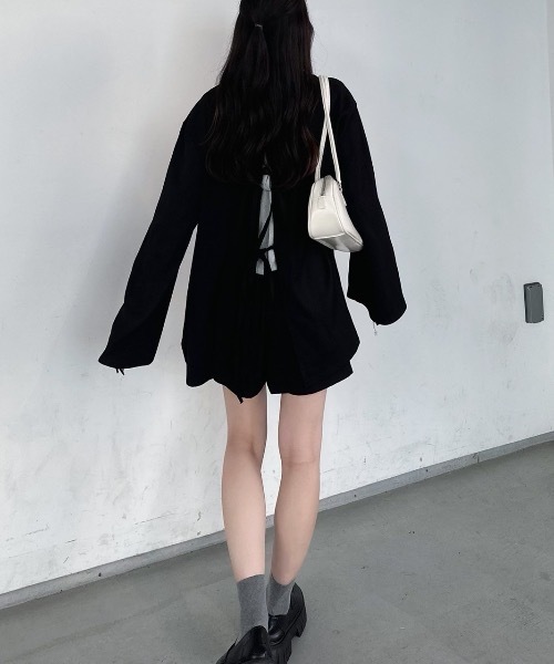 nemne store（ネンネストア）の「《Delfy》編み上げジャケットセットアップ可能（テーラードジャケット・レディース・ブラック/グレー・SMALL/MEDIUM）」の9枚目の写真