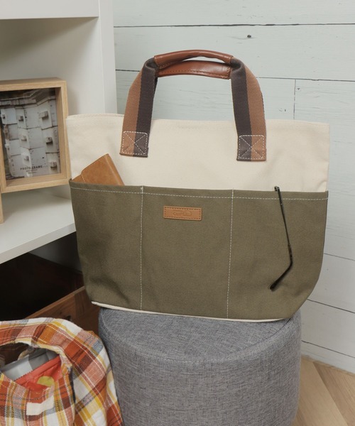 キャンバス ロゴ トートバッグ MES VACANCES - キャンバスロゴトートバッグ