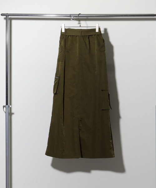 NOGLE（ノグル）の「【NOGLE/ノグル】ジップカーゴスカート（スカート・レディース・ブラック/ダークカーキ/チャコール・L/M）」の7枚目の写真