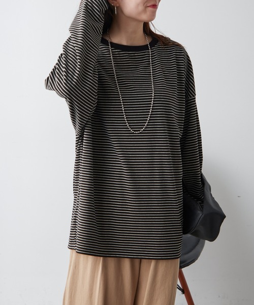 Another Branch olive des olive（アナザーブランチオリーブデオリーブ）の「【UNISEX】もちもちボーダーＰＯ（Tシャツ/カットソー・レディース・グリーン/ブルー/ブラック・FREE）」の12枚目の写真