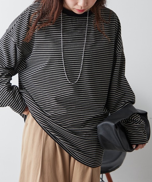 Another Branch olive des olive（アナザーブランチオリーブデオリーブ）の「【UNISEX】もちもちボーダーＰＯ（Tシャツ/カットソー・レディース・グリーン/ブルー/ブラック・FREE）」の15枚目の写真