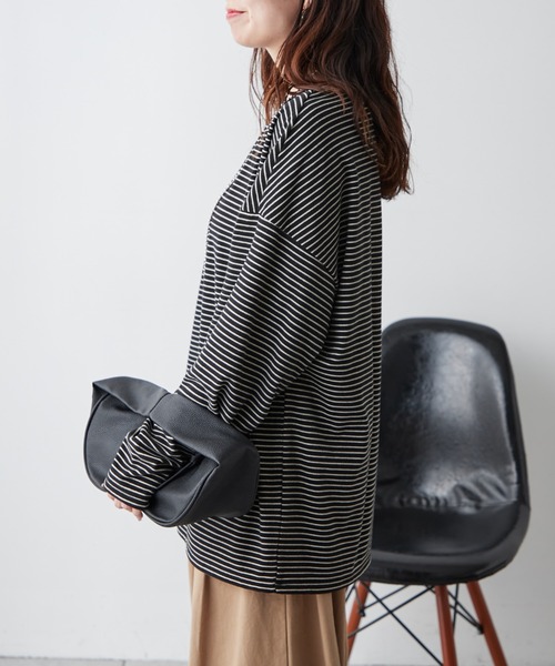 Another Branch olive des olive（アナザーブランチオリーブデオリーブ）の「【UNISEX】もちもちボーダーＰＯ（Tシャツ/カットソー・レディース・グリーン/ブルー/ブラック・FREE）」の16枚目の写真