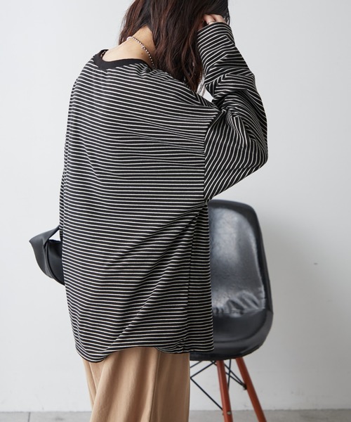Another Branch olive des olive（アナザーブランチオリーブデオリーブ）の「【UNISEX】もちもちボーダーＰＯ（Tシャツ/カットソー・レディース・グリーン/ブルー/ブラック・FREE）」の19枚目の写真