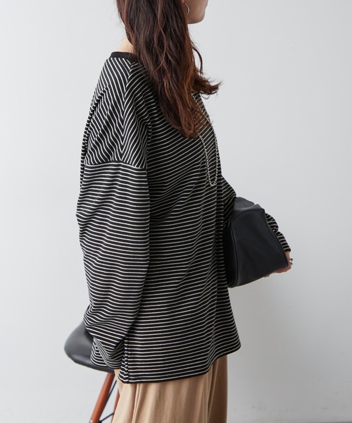 Another Branch olive des olive（アナザーブランチオリーブデオリーブ）の「【UNISEX】もちもちボーダーＰＯ（Tシャツ/カットソー・レディース・グリーン/ブルー/ブラック・FREE）」の20枚目の写真