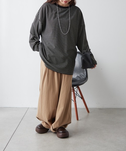Another Branch olive des olive（アナザーブランチオリーブデオリーブ）の「【UNISEX】もちもちボーダーＰＯ（Tシャツ/カットソー・レディース・グリーン/ブルー/ブラック・FREE）」の21枚目の写真