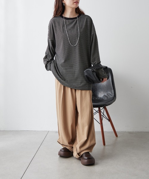 Another Branch olive des olive（アナザーブランチオリーブデオリーブ）の「【UNISEX】もちもちボーダーＰＯ（Tシャツ/カットソー・レディース・グリーン/ブルー/ブラック・FREE）」の22枚目の写真
