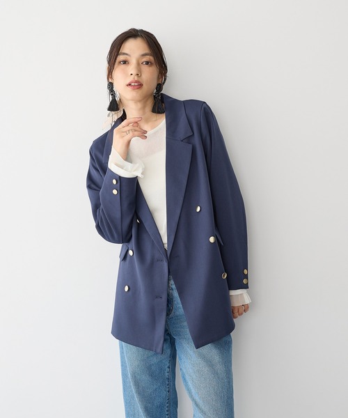 セール】【anyfee】金釦ダブルブレストジャケット《大きいサイズ