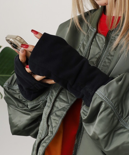 WILD THINGS(ワイルドシングス)の「WILD THINGS/ワイルドシングス FINGERLESS GLOVES フィンガーレス グローブ(手袋・メンズ・ブラック/ライトベージュ/オリーブ・FREE)」の2枚目の写真